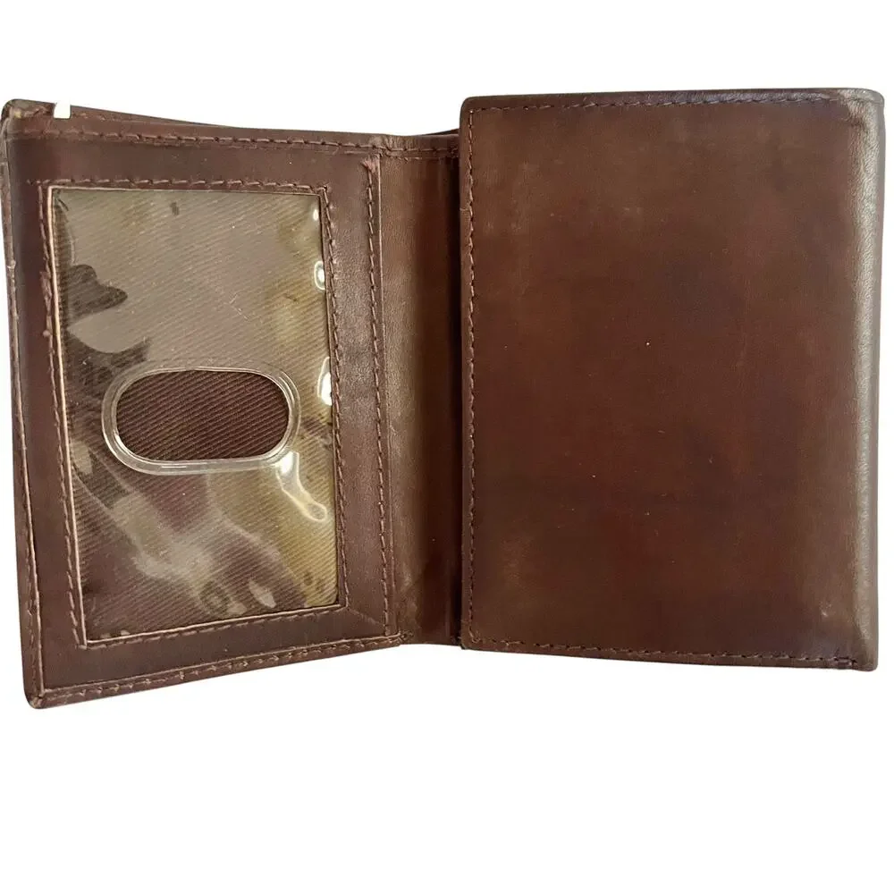 Vintage Pierre Cardin Brown Leather Trifold Wallet